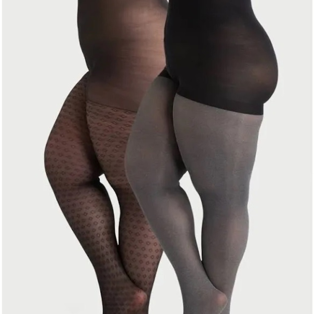 XXXL Joyspun Women’s Diamond Pattern and Opaque tights 2pk